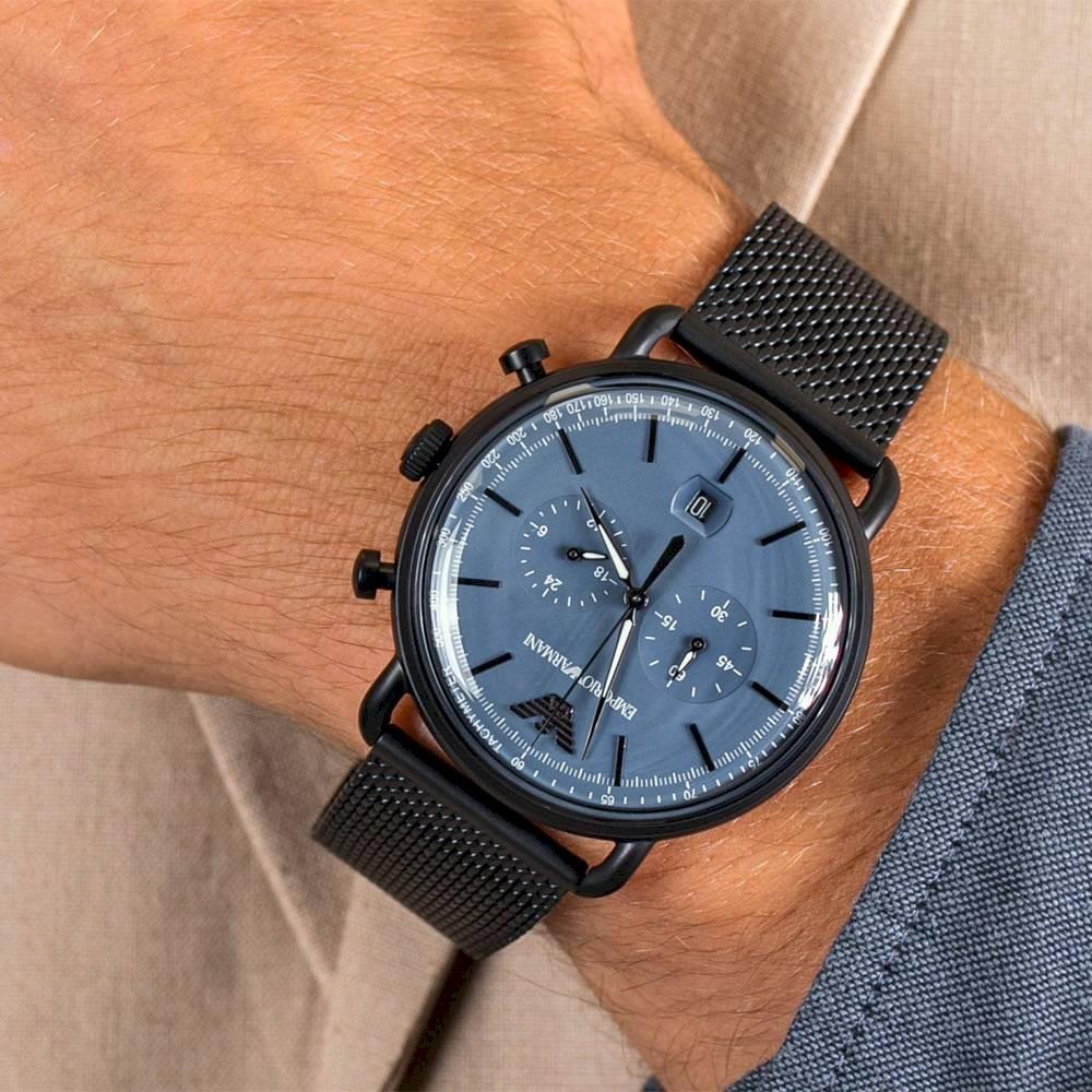 Emporio Armani AR11201 Chronograph Date Mesh Bracelet Strap Men's Watch Emporio Armani AR11201 Chronograph Date Mesh Bracelet Strap Men's Watch